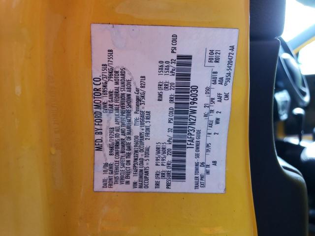 Photo 10 from auction – 2007 FORD FOCUS ZX5 with VIN 1FAFP37N27W196030