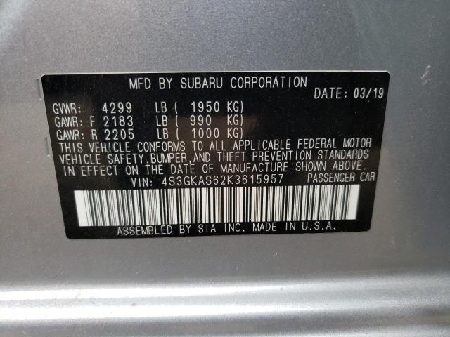 Photo 10 from auction – 2019 SUBARU IMPREZA LI with VIN 4S3GKAS62K3615957