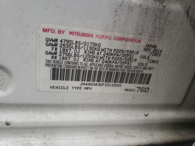Photo 10 from auction – 2015 MITSUBISHI OUTLANDER with VIN JA4AD3A30FZ010545