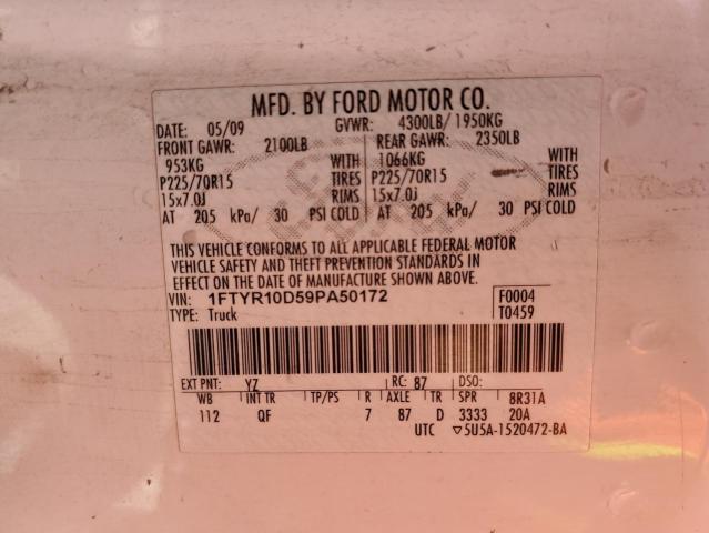 Photo 10 from auction – 2009 FORD RANGER with VIN 1FTYR10D59PA50172