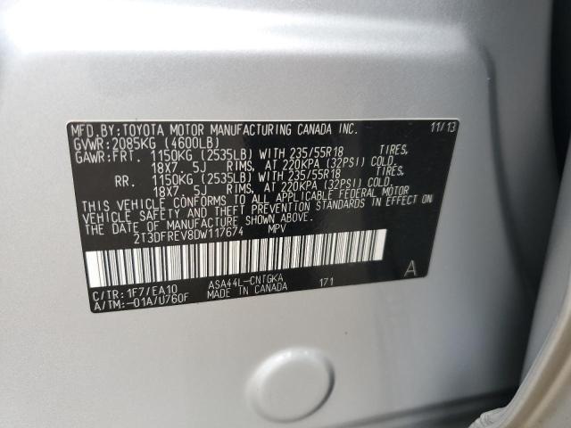 Photo 10 from auction – 2013 TOYOTA RAV4 LIMIT with VIN 2T3DFREV8DW117674