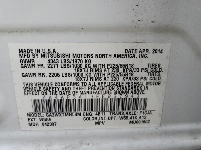Photo 10 from auction – 2014 MITSUBISHI OUTLANDER with VIN 4A4AP3AU3EE027943
