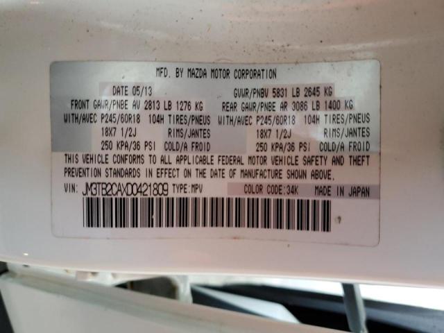 Photo 10 from auction – 2013 MAZDA CX-9 TOURI with VIN JM3TB2CAXD0421809