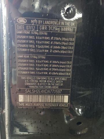 Photo 10 from auction – 2013 LAND ROVER RANGE ROVE with VIN SALSH2E4XDA771597