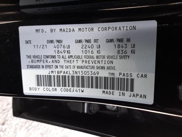 Photo 10 from auction – 2022 MAZDA 3 SELECT with VIN JM1BPAKL3N1505369