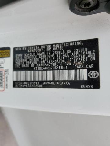 Photo 10 from auction – 2007 TOYOTA CAMRY CE with VIN 4T1BE46K67U545841