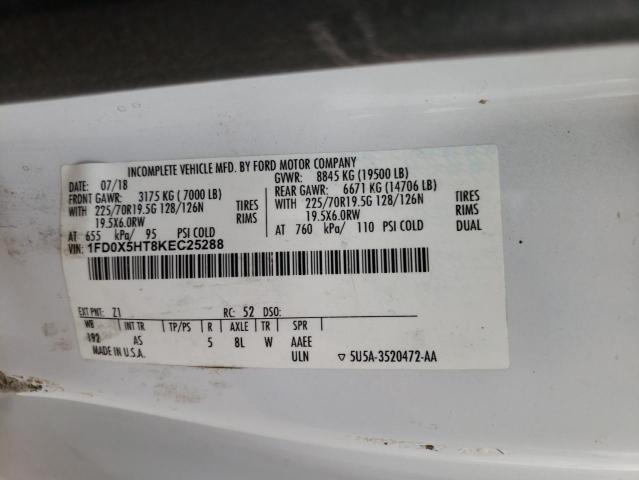 Photo 10 from auction – 2019 FORD F550 SUPER with VIN 1FD0X5HT8KEC25288