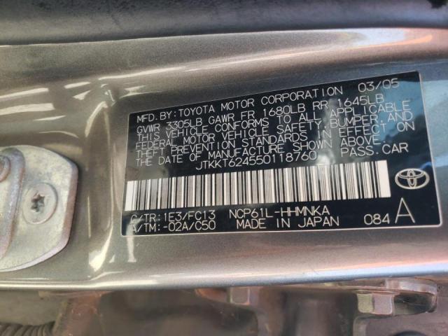 Photo 10 from auction – 2005 TOYOTA SCION XA with VIN JTKKT624550118760