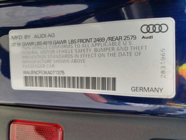 Photo 10 from auction – 2019 AUDI A5 PREMIUM with VIN WAUENCF53KA071375