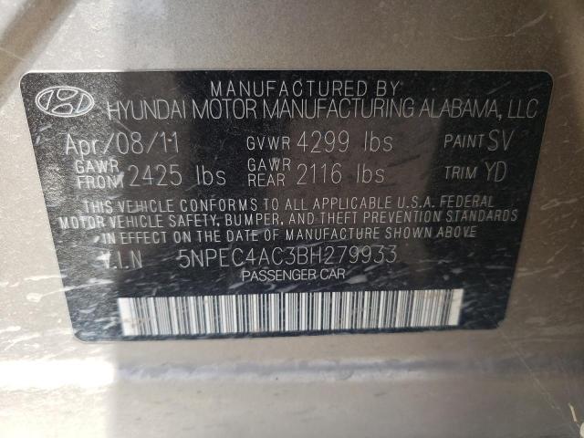 Photo 10 from auction – 2011 HYUNDAI SONATA SE with VIN 5NPEC4AC3BH279933