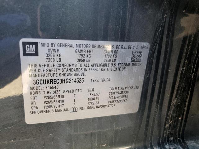 Photo 10 from auction – 2017 CHEVROLET SILVERADO with VIN 3GCUKREC0HG214626