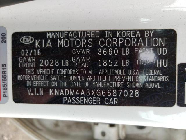 Photo 10 from auction – 2016 KIA RIO LX with VIN KNADM4A3XG6687028