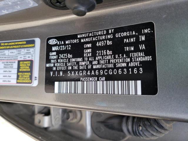 Photo 10 from auction – 2012 KIA OPTIMA SX with VIN 5XXGR4A69CG063163