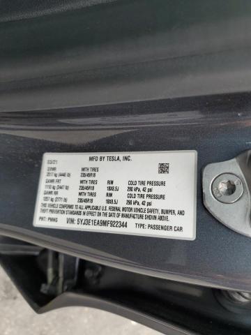 Photo 10 from auction – 2021 TESLA MODEL 3 with VIN 5YJ3E1EA9MF922344