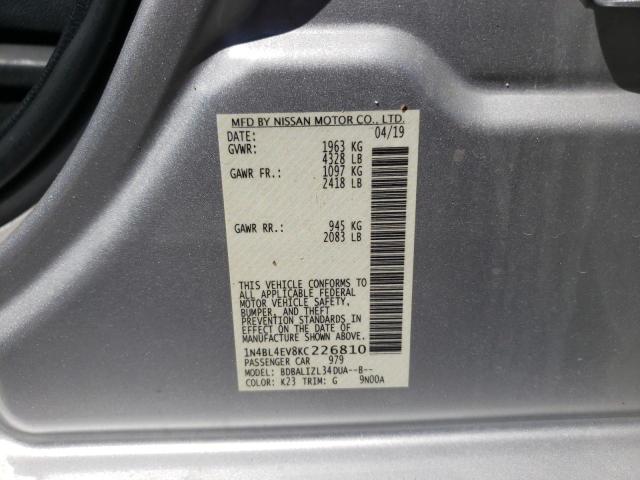 Photo 10 from auction – 2019 NISSAN ALTIMA SL with VIN 1N4BL4EV8KC226810