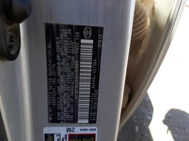 Photo 10 from auction – 2011 TOYOTA CAMRY BASE with VIN 4T1BF3EKXBU117689