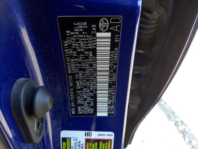 Photo 10 from auction – 2019 TOYOTA COROLLA L with VIN 2T1BURHE2KC198512