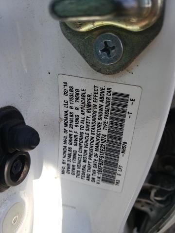 Photo 10 from auction – 2014 HONDA CIVIC LX with VIN 19XFB2F51EE221074