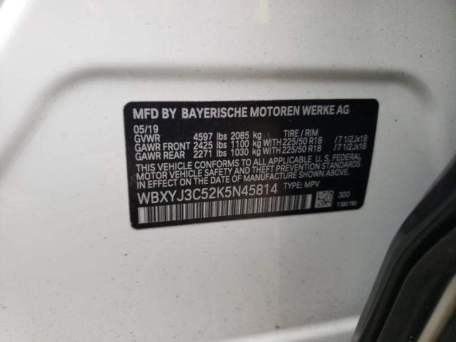 Photo 10 from auction – 2019 BMW X2 SDRIVE2 with VIN WBXYJ3C52K5N45814