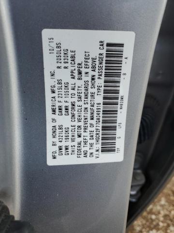 Photo 10 from auction – 2016 HONDA ACCORD EX with VIN 1HGCR2F77GA049916