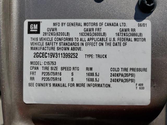Photo 10 from auction – 2001 CHEVROLET SILVERADO with VIN 2GCEC19V311399252