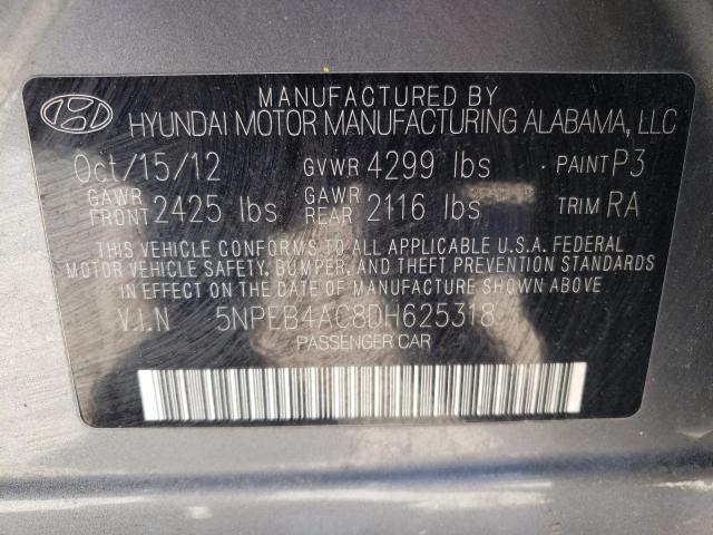 Photo 10 from auction – 2013 HYUNDAI SONATA GLS with VIN 5NPEB4AC8DH625318