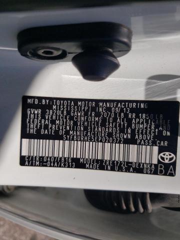 Photo 10 from auction – 2014 TOYOTA COROLLA L with VIN 5YFBURHE5EP020372