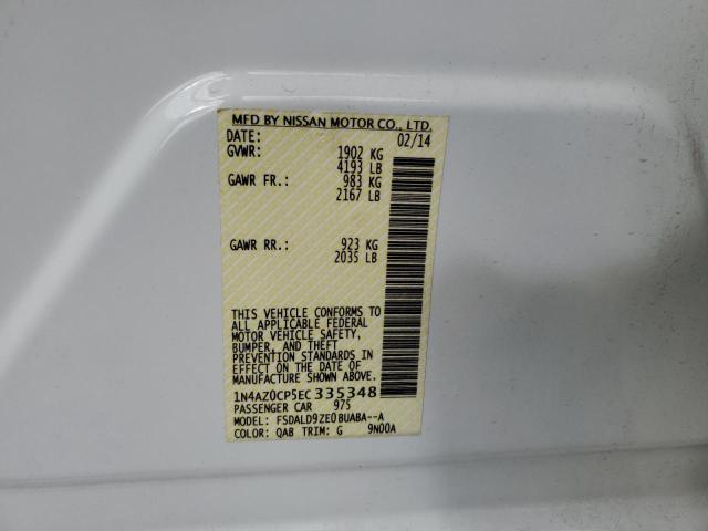 Photo 10 from auction – 2014 NISSAN LEAF S with VIN 1N4AZ0CP5EC335348