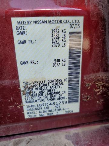 Photo 10 from auction – 2015 NISSAN ALTIMA 3.5 with VIN 1N4BL3AP7FC481259