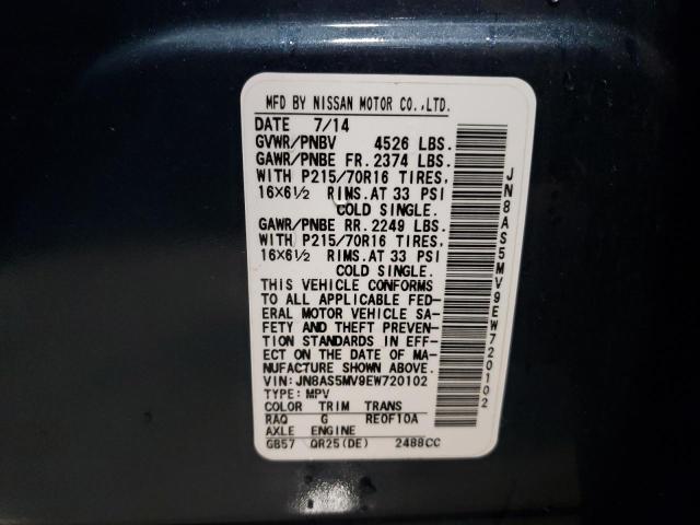 Photo 10 from auction – 2014 NISSAN ROGUE SELE with VIN JN8AS5MV9EW720102