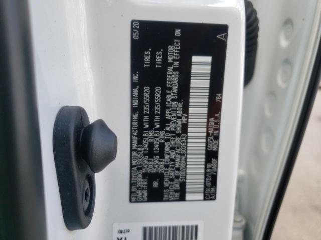 Photo 10 from auction – 2020 TOYOTA HIGHLANDER with VIN 5TDDZRBH4LS026343
