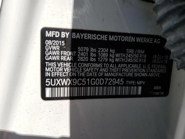 Photo 10 from auction – 2016 BMW X3 XDRIVE2 with VIN 5UXWX9C51G0D72945
