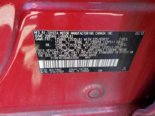 Photo 10 from auction – 2013 TOYOTA RAV4 LE with VIN 2T3BFREV9DW043690
