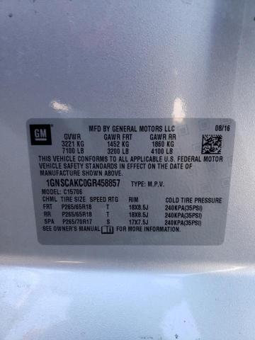 Photo 10 from auction – 2016 CHEVROLET TAHOE C150 with VIN 1GNSCAKC0GR458857