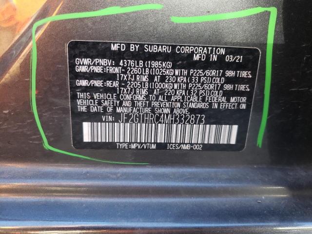 Photo 10 from auction – 2021 SUBARU CROSSTREK with VIN JF2GTHRC4MH332873