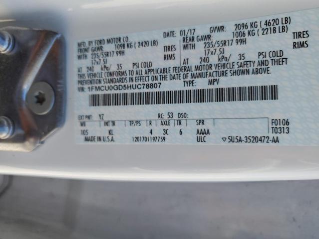 Zdjęcie 10 z aukcji – 2017 FORD ESCAPE SE z VIN 1FMCU0GD5HUC78807