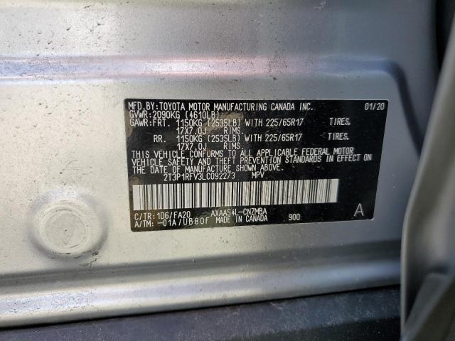 Photo 10 from auction – 2020 TOYOTA RAV4 XLE with VIN 2T3P1RFV3LC092273