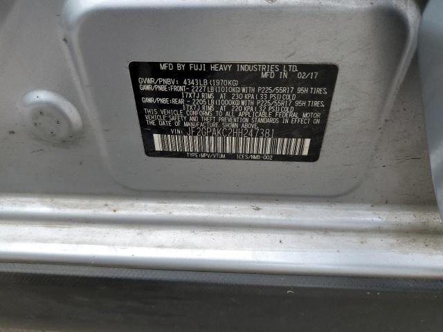 Photo 10 from auction – 2017 SUBARU CROSSTREK with VIN JF2GPAKC2HH247381