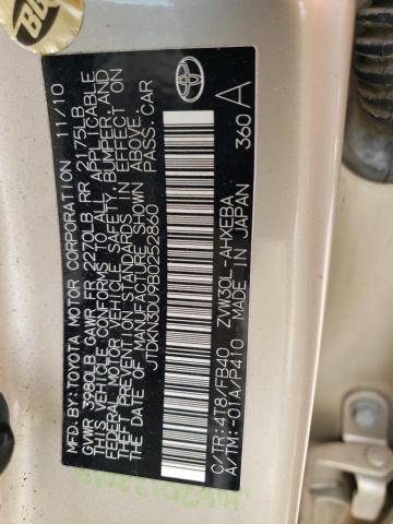 Photo 10 from auction – 2011 TOYOTA PRIUS with VIN JTDKN3DU9B0252860