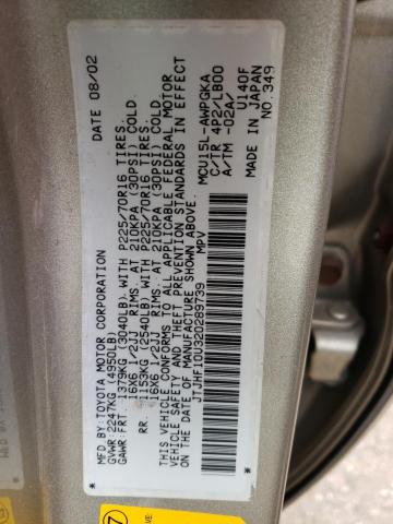 Photo 10 from auction – 2002 LEXUS RX 300 with VIN JTJHF10U320289739