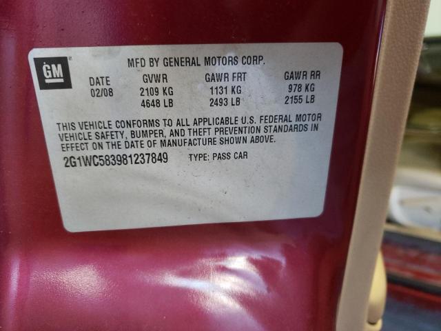 Photo 10 from auction – 2008 CHEVROLET IMPALA LT with VIN 2G1WC583981237849