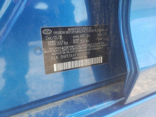 Photo 10 from auction – 2019 HYUNDAI SONATA LIM with VIN 5NPE34AF1KH759897