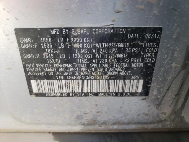 Photo 10 from auction – 2017 SUBARU OUTBACK 3. with VIN 4S4BSENC5H3436139
