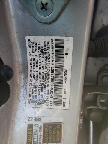 Photo 10 from auction – 2008 HONDA CIVIC LX with VIN 1HGFA16588L079073
