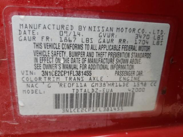 Photo 10 from auction – 2015 NISSAN VERSA NOTE with VIN 3N1CE2CP1FL381455