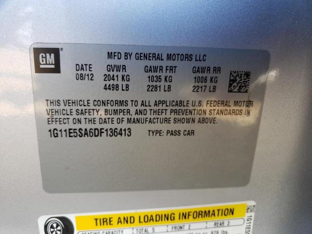 Photo 10 from auction – 2013 CHEVROLET MALIBU 2LT with VIN 1G11E5SA6DF136413