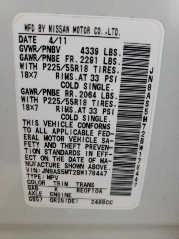 Photo 10 from auction – 2011 NISSAN ROGUE S with VIN JN8AS5MT2BW178447