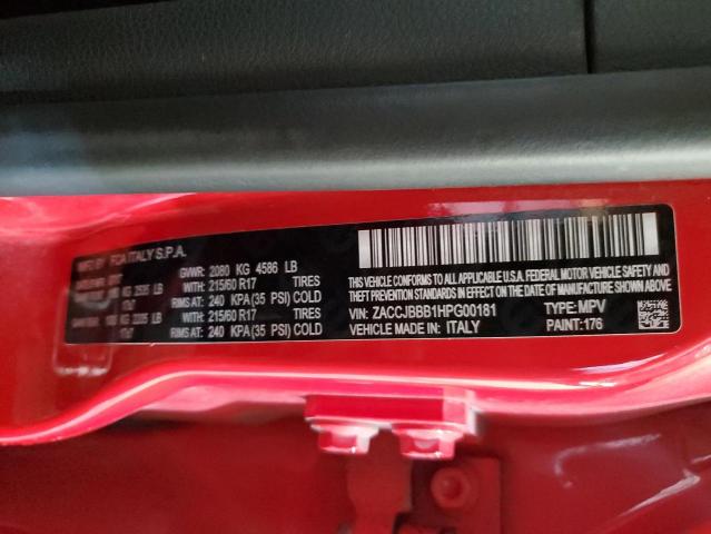 Photo 10 from auction – 2017 JEEP RENEGADE L with VIN ZACCJBBB1HPG00181