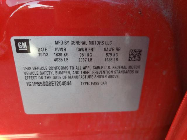 Photo 10 from auction – 2014 CHEVROLET CRUZE LS with VIN 1G1PB5SG8E7204844
