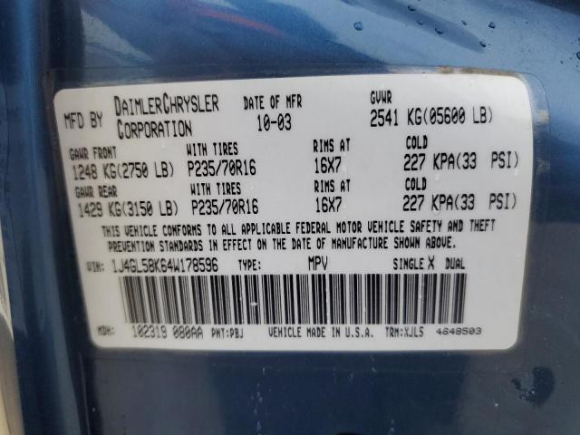Photo 10 from auction – 2004 JEEP LIBERTY LI with VIN 1J4GL58K64W178596